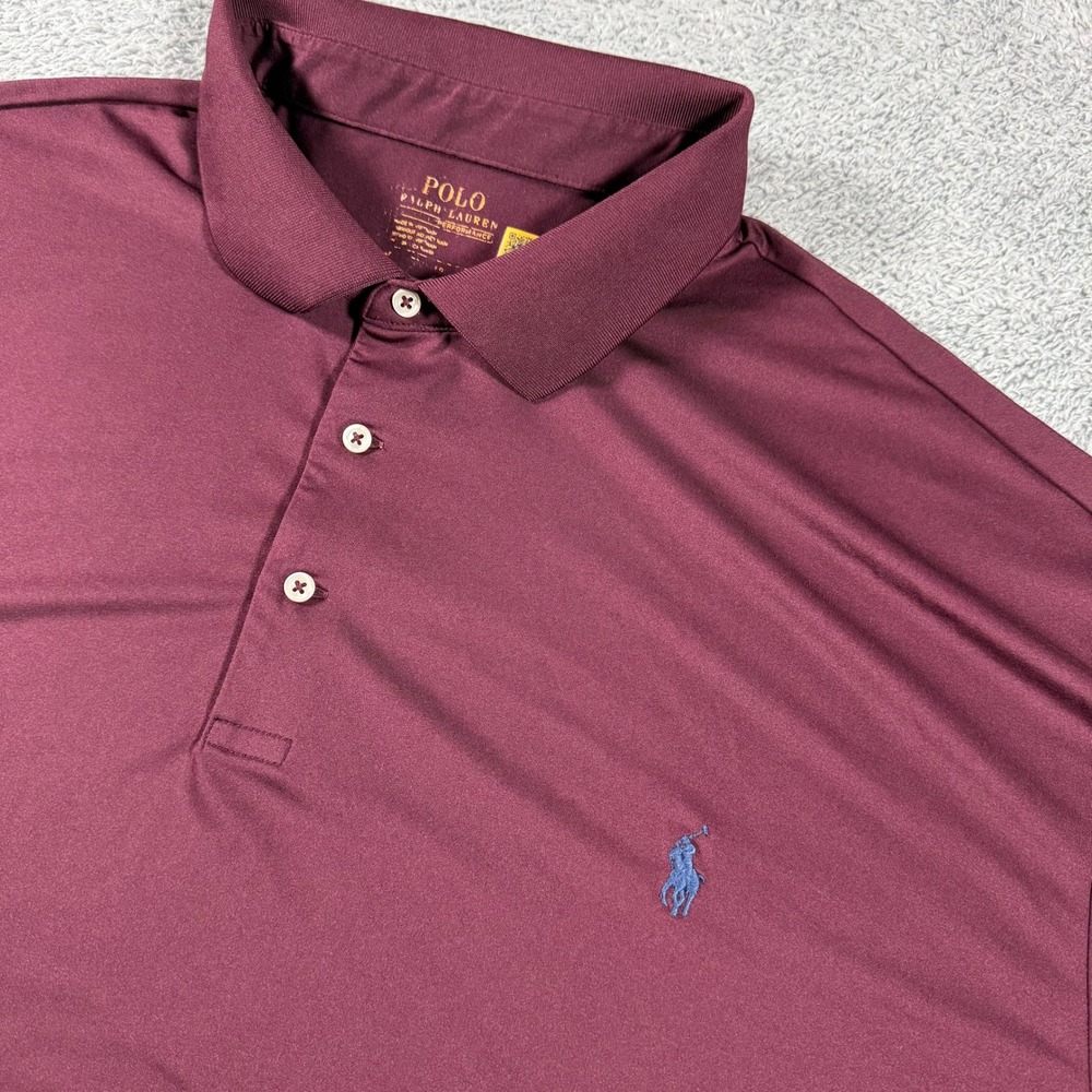 Polo Ralph Lauren Polo Shirt Mens 4XLT Burgundy Performance Short Sleeve Pony
